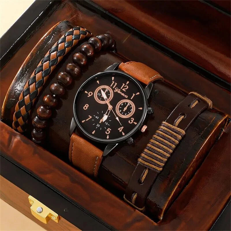 New Men Watch Luxury Bracelet Set Fashion Business