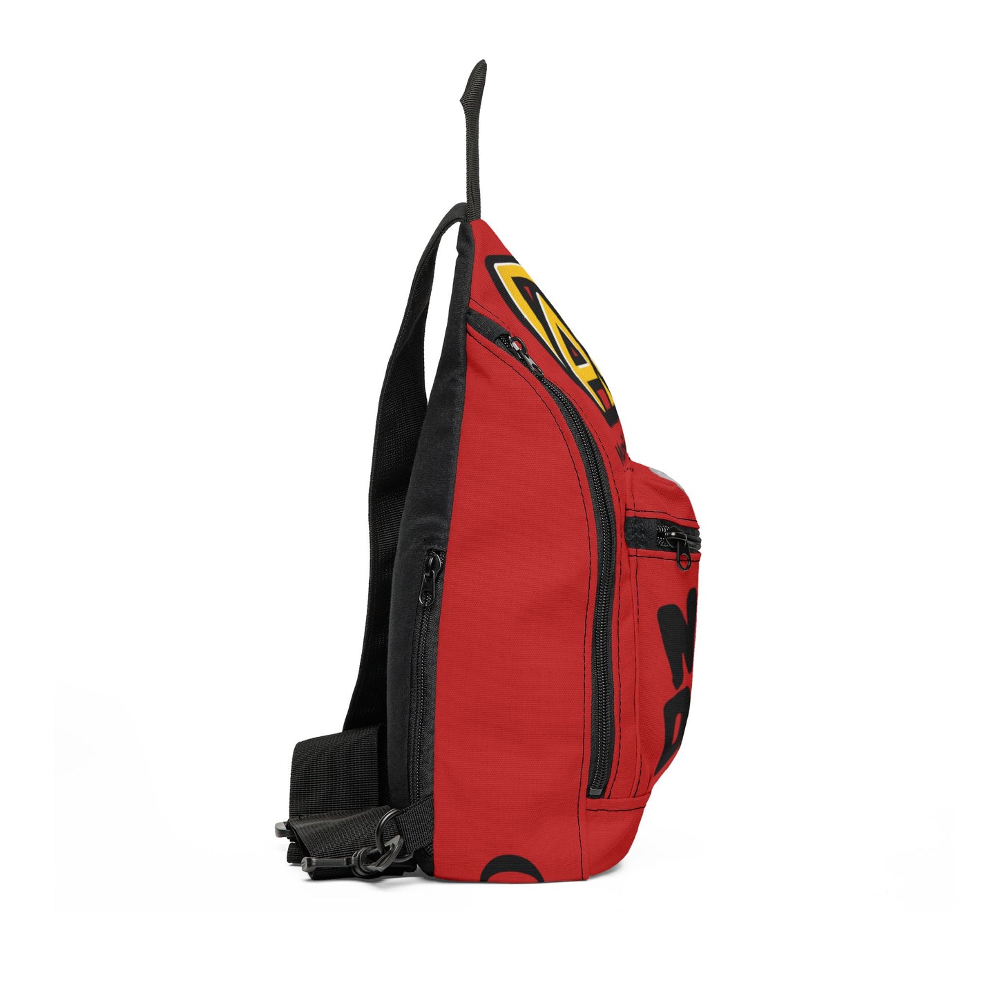 New Day Sling Bag – Bold Red Graphic Crossbody with Motivational 'New Day' Design