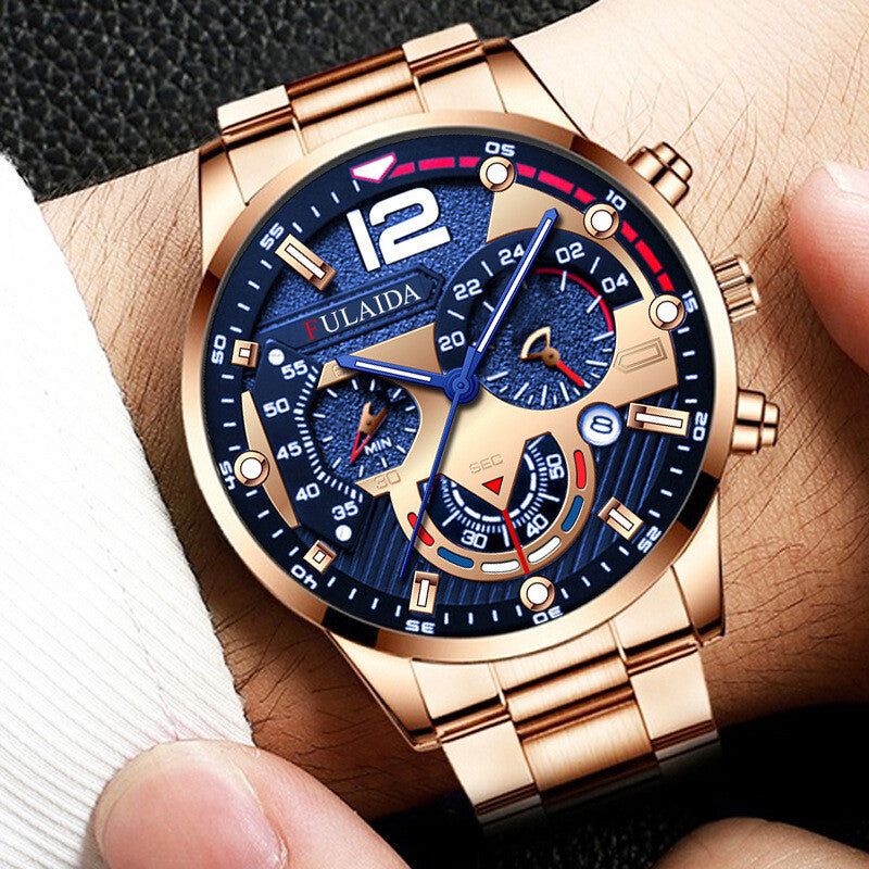 Classic Luxury Men's Stainless Steel Watch Casual Analog