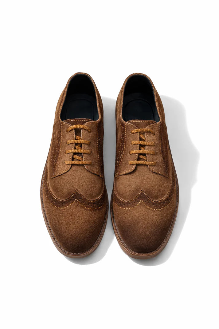 7058 - Shaded Camel Casual Suede Shoes