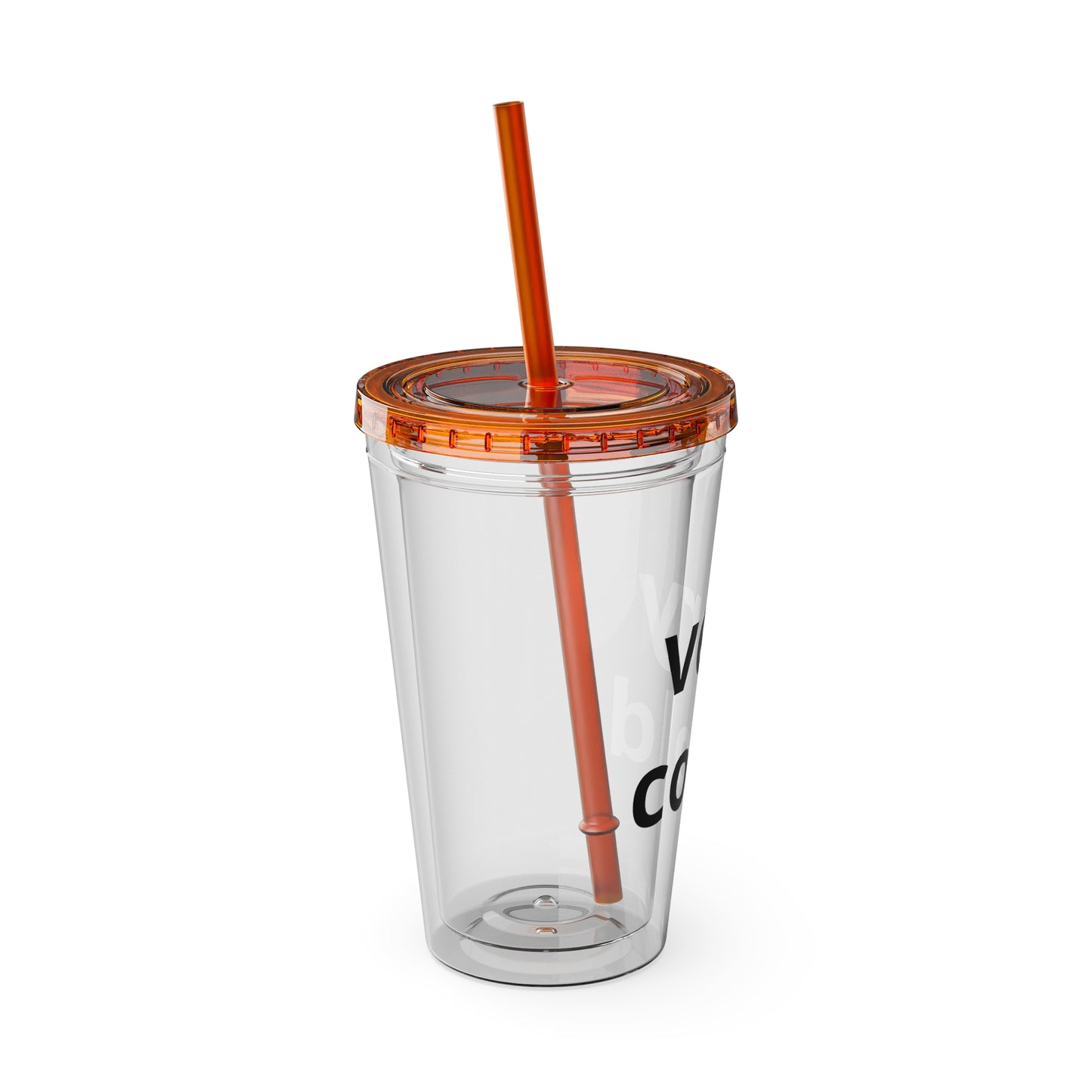 16oz Sunsplash Tumbler with Straw — Clear Summer Drink Cup