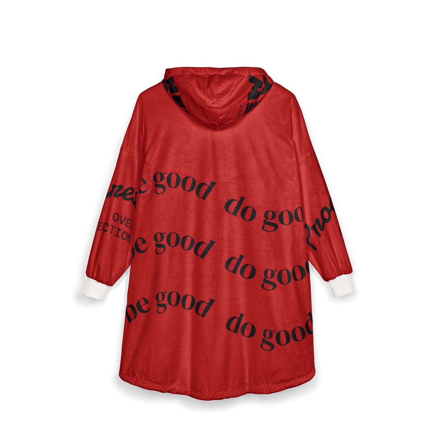 Hooded Blanket - 'Sweet Dreams' Red Cozy Hooded Blanket with 'Do Good' Script