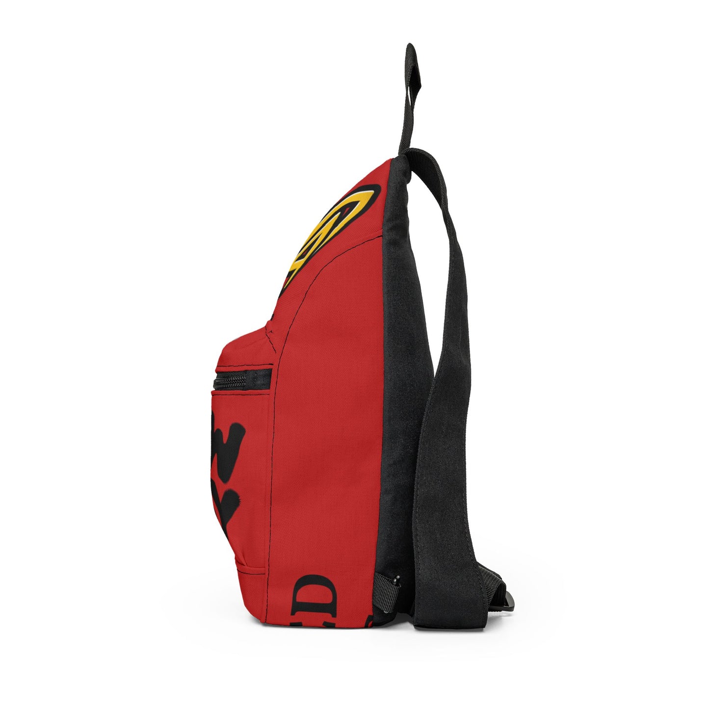 New Day Sling Bag – Bold Red Graphic Crossbody with Motivational 'New Day' Design