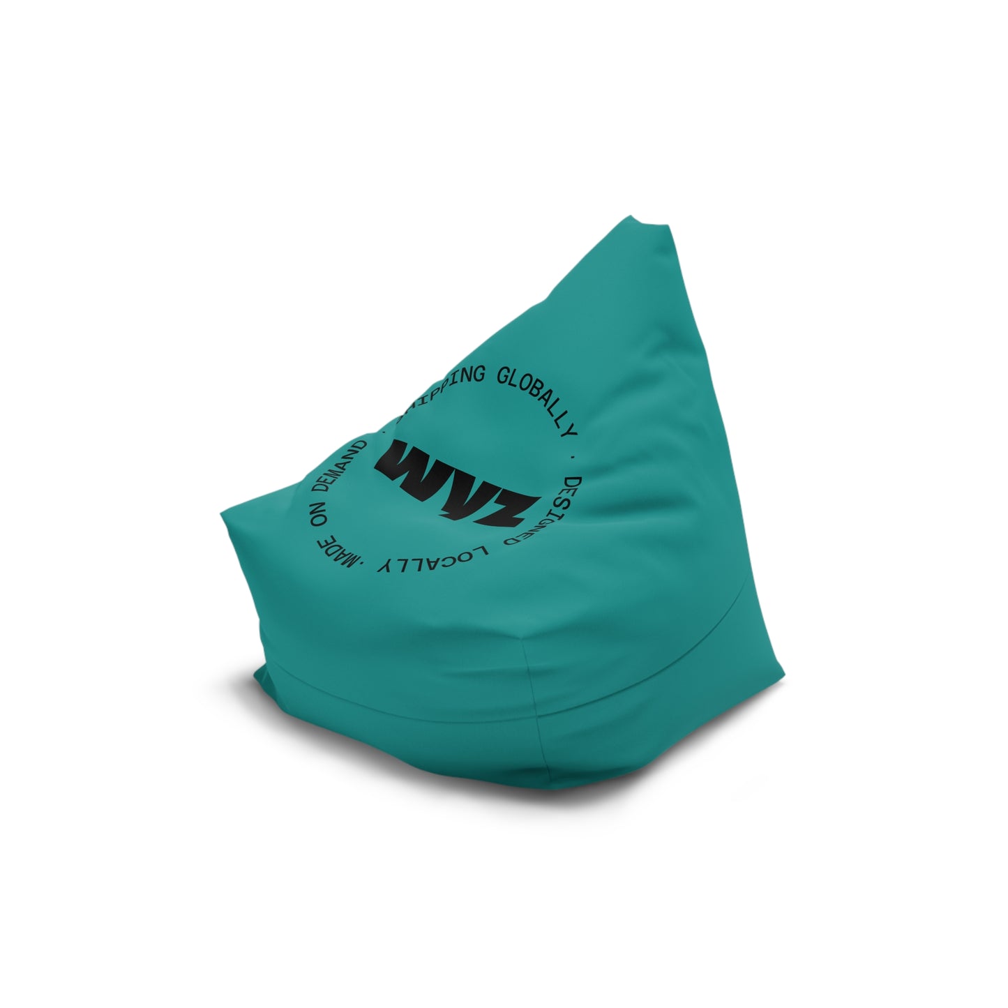 Teal Logo Bean Bag Chair Cover — Comfortable Lounge Seat Cover with 'WWZ' Circular Logo