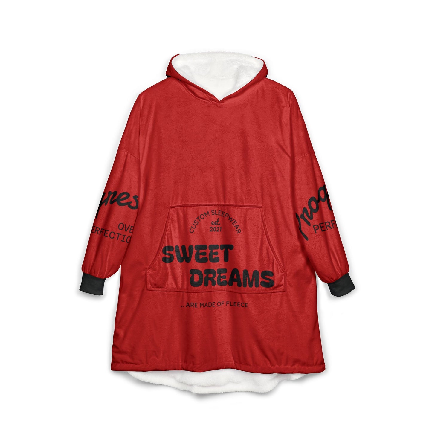 Hooded Blanket - 'Sweet Dreams' Red Cozy Hooded Blanket with 'Do Good' Script