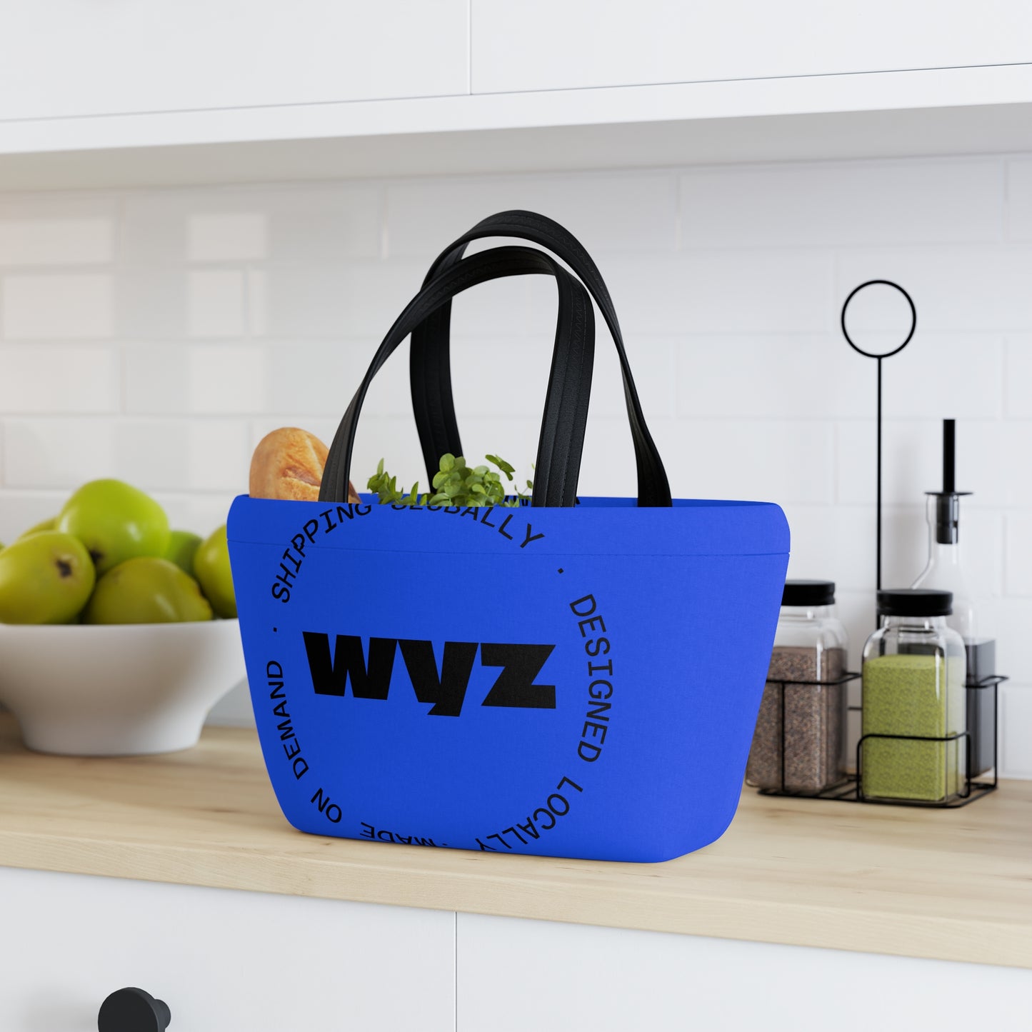 Insulated Lunch Bag — Bold Blue 'WVZ' / 'ZAM' Logo Tote