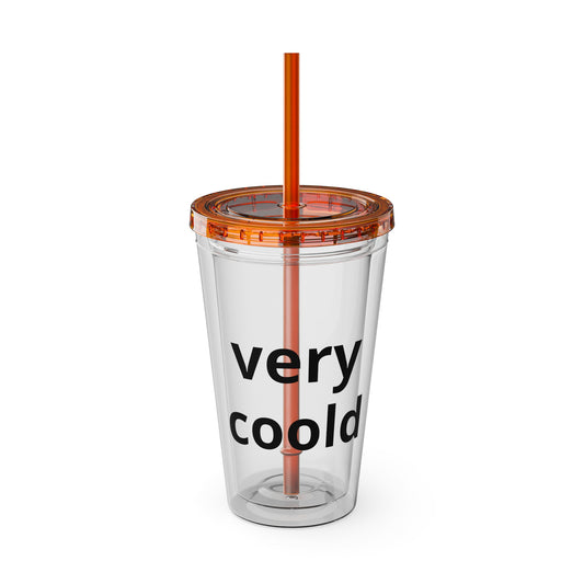 16oz Sunsplash Tumbler with Straw — Clear Summer Drink Cup