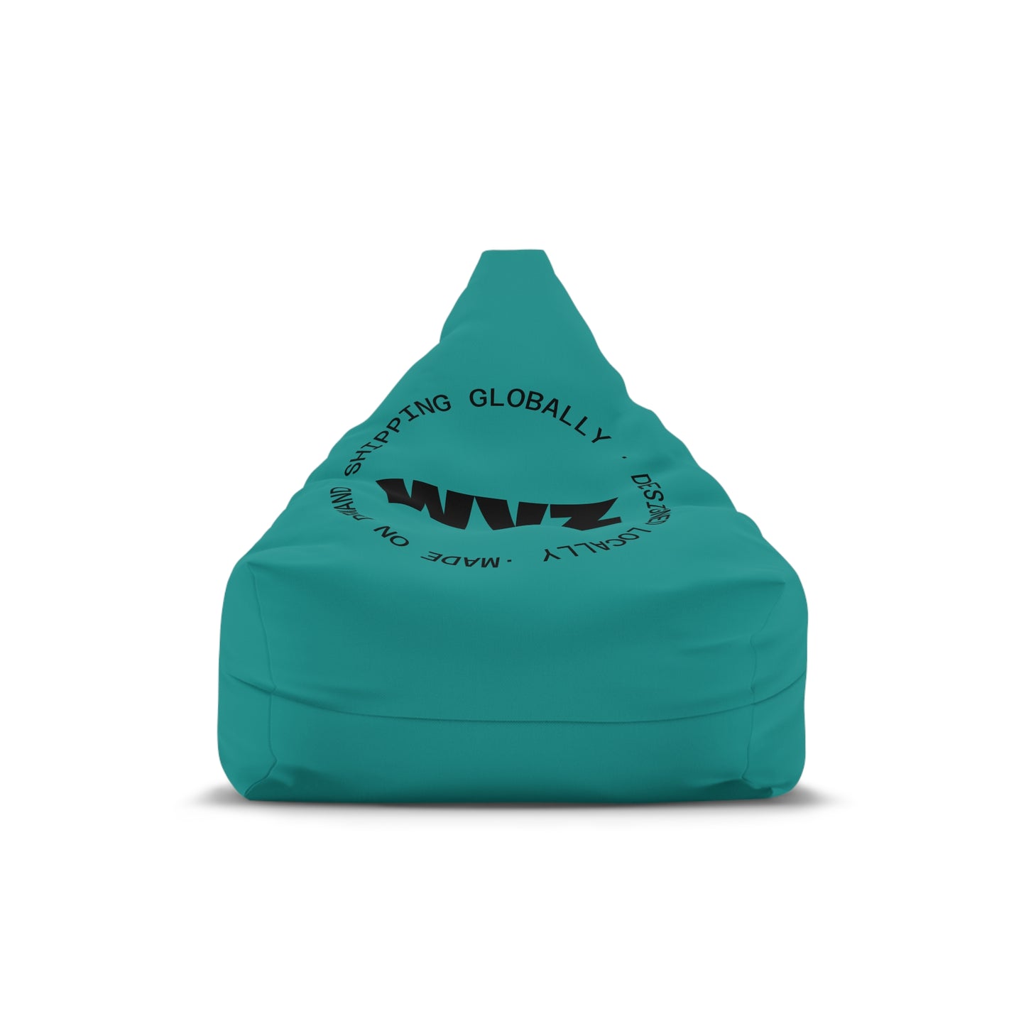 Teal Logo Bean Bag Chair Cover — Comfortable Lounge Seat Cover with 'WWZ' Circular Logo