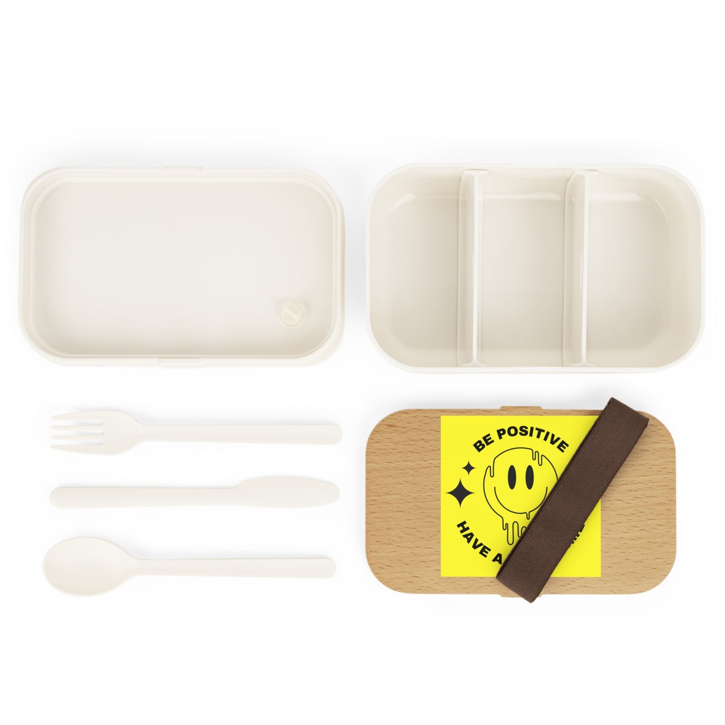 Be Positive Smiley Bento Lunch Box — Motivational Vegan Snack Box
