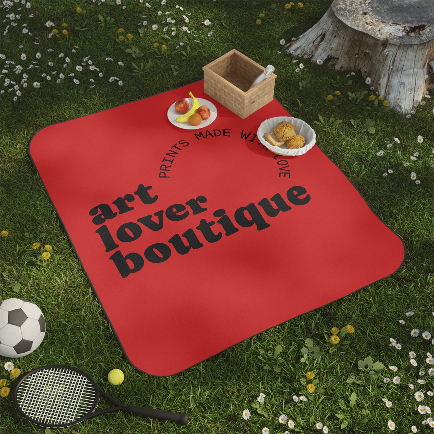 Picnic Blanket — 'Art Lover Boutique' Retro Logo Outdoor Picnic Blanket