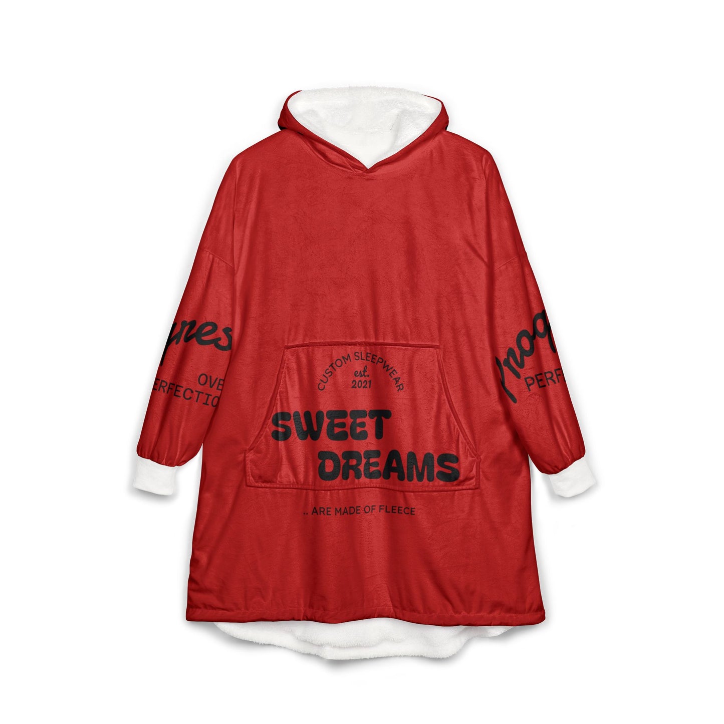 Hooded Blanket - 'Sweet Dreams' Red Cozy Hooded Blanket with 'Do Good' Script