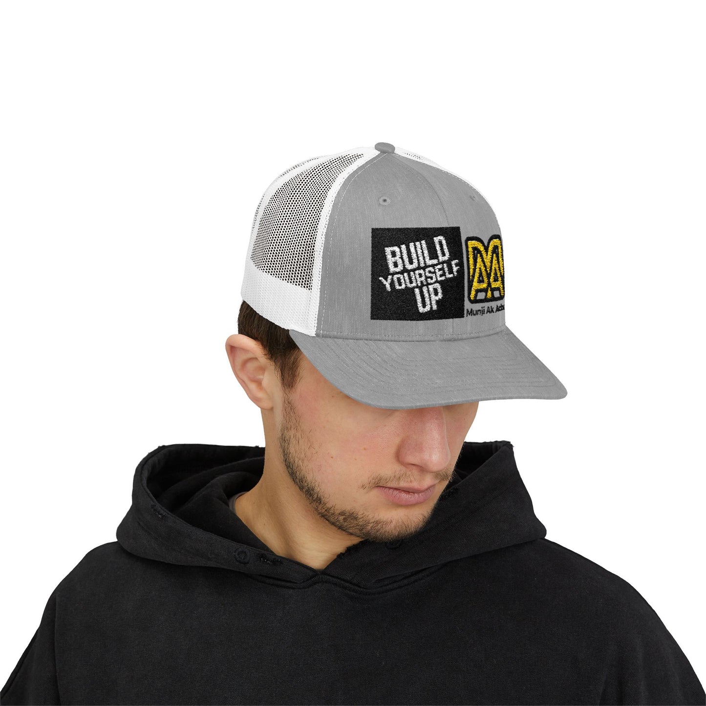 Build Yourself Up Snapback Trucker Cap – Motivational Mesh Baseball Hat