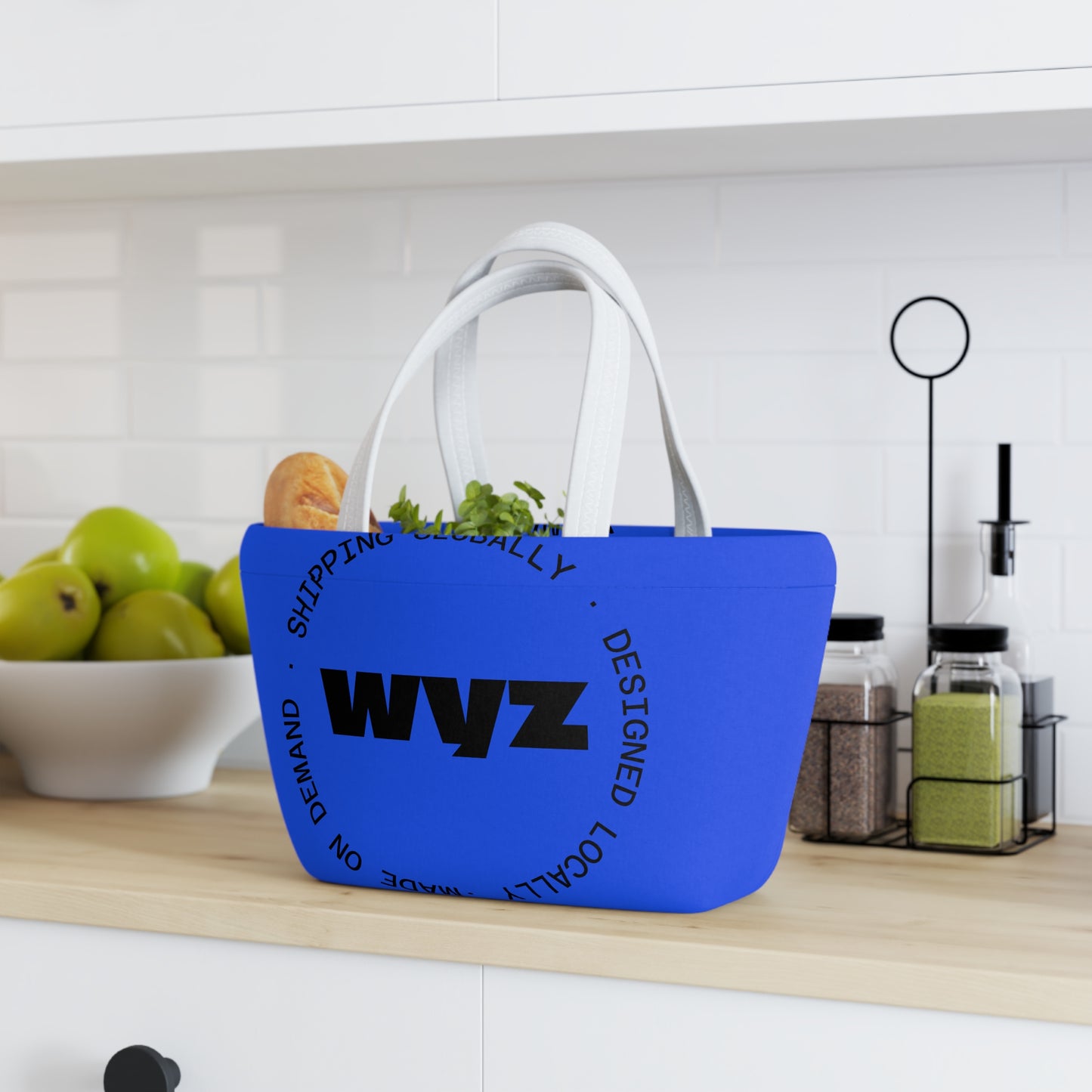 Insulated Lunch Bag — Bold Blue 'WVZ' / 'ZAM' Logo Tote