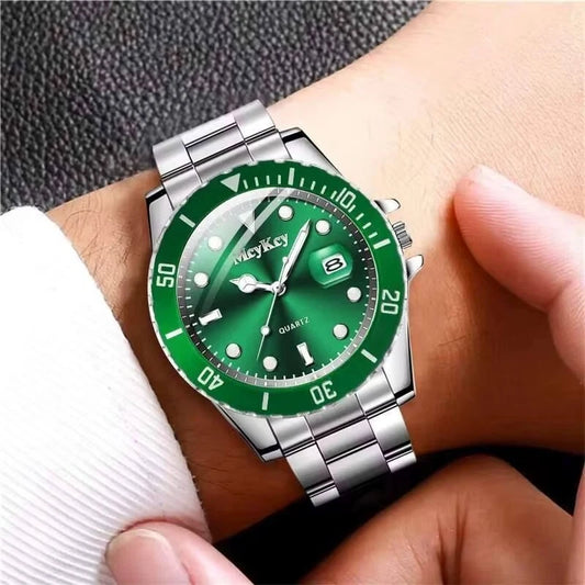 Men Business Watches Stainless Steel Band Men Calendar Quartz WatchCasul